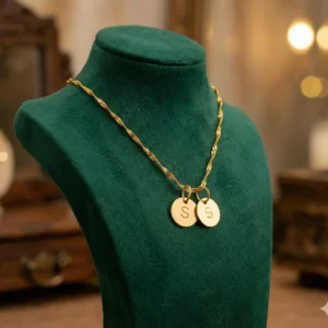 2 Initial Plates | Secrect Initial Necklace Custome Word