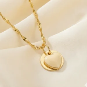White Heart | Secrect Initial Necklace Custome Word